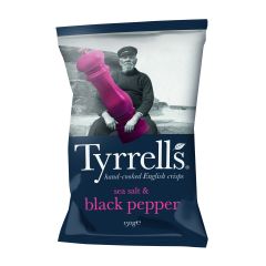 Tyrrells Sea Salt & Cracked Black Pepper Crisps 150g