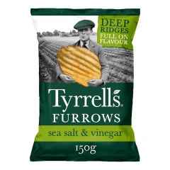 Tyrrells Furrows Sea Salt & Vinegar Crisps 150g