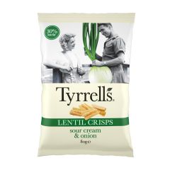 Tyrrells Sour Cream & Onion Lentil Crisps 80g