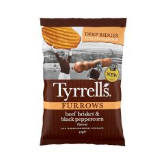 Tyrrells Furrows Beef Brisket & Black Peppercorn Flavour Potato Crisps 40g